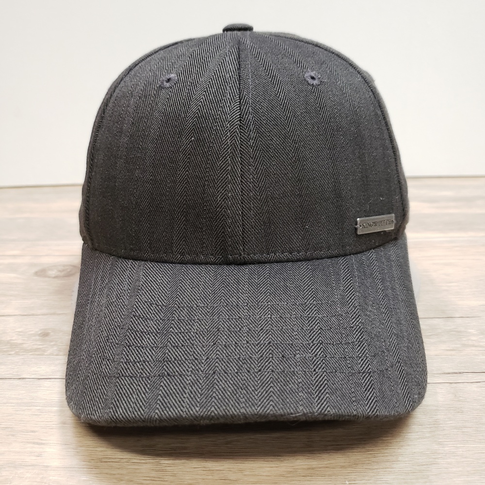 King & Fifth Baseball Hat Cap Strap Back Mens M Gray Herringbone Cotton Adj